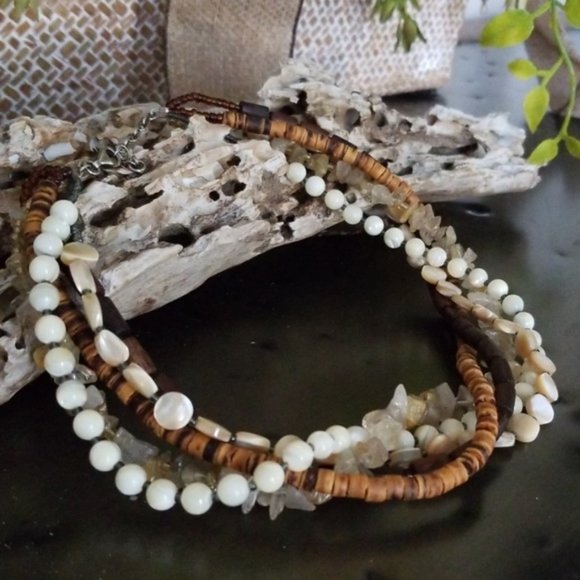 Silpada N1507 Multi Strand Natural Stone Necklace  New - Picture 1 of 5